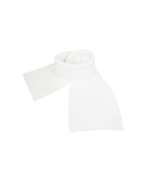 Jamiks szalik z domieszką wełny dziecięcy DORIO kolor biały gładki