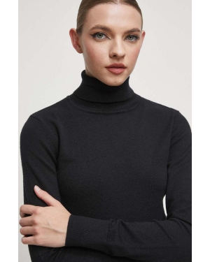 Medicine sweter damski kolor czarny lekki z golfem