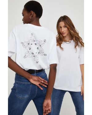 Answear Lab t-shirt bawełniany X kolekcja limitowana NO SHAME kolor biały