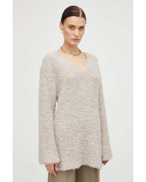 By Malene Birger sweter wełniany damski kolor beżowy ciepły