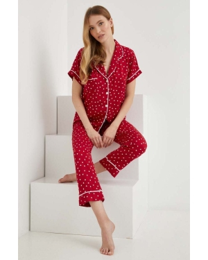 Answear Lab piżama damska kolor czerwony