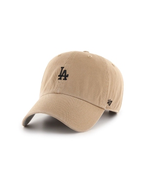 47 brand czapka Los Angeles Dodgers MLB kolor beżowy z aplikacją B-BSRNR12GWS-KHB