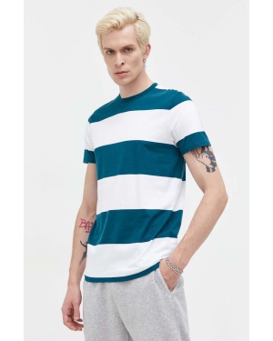 Hollister Co. t-shirt bawełniany kolor zielony wzorzysty