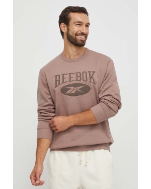 Reebok Classic bluza męska kolor brązowy z aplikacją