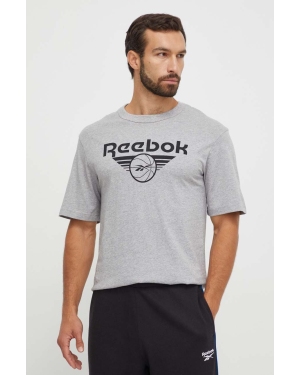 Reebok Classic t-shirt bawełniany Basketball kolor szary z nadrukiem