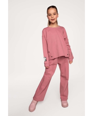 Coccodrillo bluza bawełniana dziecięca kolor różowy z aplikacją