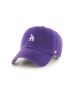47brand czapka z daszkiem bawełniana MLB Los Angeles Dodgers kolor fioletowy z aplikacją
