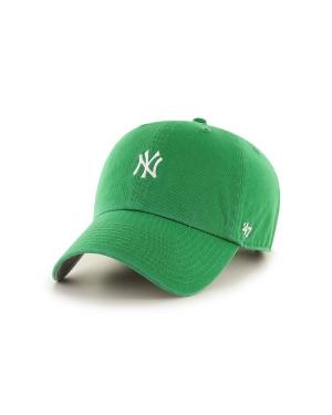 47brand czapka z daszkiem bawełniana MLB New York Yankees kolor zielony z aplikacją B-BSRNR17GWS-KY