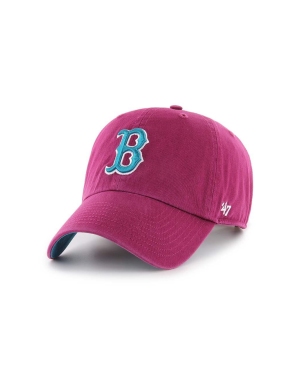 47brand czapka z daszkiem bawełniana MLB Boston Red Sox kolor bordowy z aplikacją