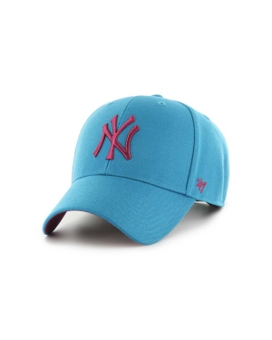 47brand czapka z daszkiem z domieszką wełny MLB New York Yankees kolor zielony z aplikacją