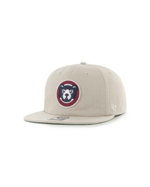 47brand czapka z daszkiem z domieszką wełny MLB Chicago Cubs kolor beżowy z aplikacją