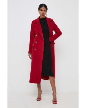 Marciano Guess płaszcz wełniany kolor czerwony przejściowy dwurzędowy