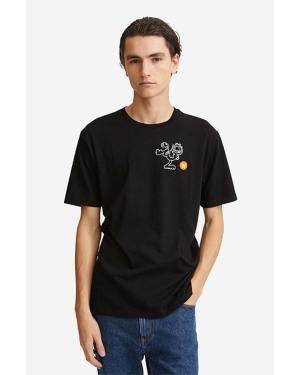 Wood Wood t-shirt bawełniany Ace x Garfield kolor czarny z nadrukiem 30045705.2222-BLACK