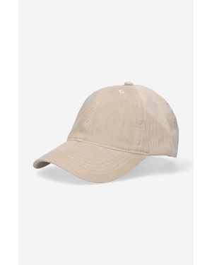 Wood Wood czapka z daszkiem sztruksowa Low profile corduroy cap kolor beżowy gładka 12130810.9016