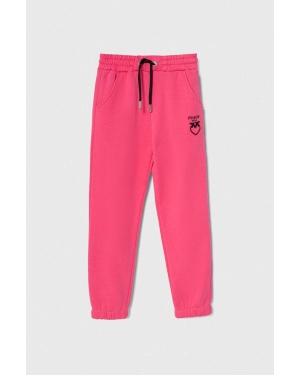 Pinko Up spodnie dresowe bawełniane dziecięce kolor fioletowy z nadrukiem