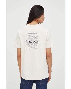 Mercer Amsterdam t-shirt bawełniany kolor beżowy z nadrukiem
