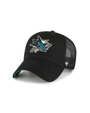 47brand Czapka NHL San Jose Sharks kolor czarny z nadrukiem