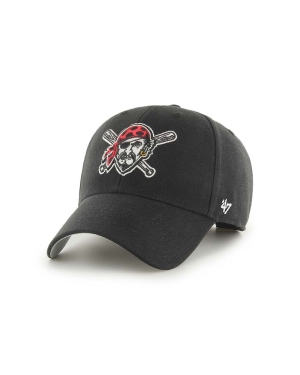 47brand czapka z daszkiem z domieszką wełny MLB Pittsburgh Pirates kolor czarny z aplikacją B-MVP20WBV-BKO