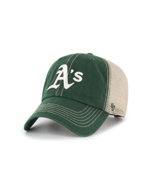 47brand czapka z daszkiem MLB Oakland Athletics kolor zielony wzorzysta