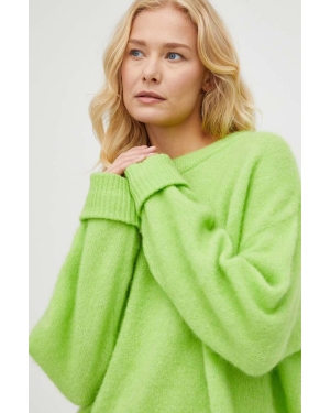 American Vintage sweter wełniany damski kolor zielony