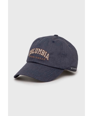 Columbia czapka z daszkiem kolor niebieski z aplikacją