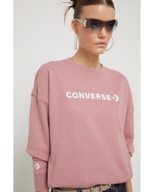 Converse bluza damska kolor różowy z nadrukiem