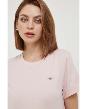 Gant t-shirt bawełniany kolor różowy