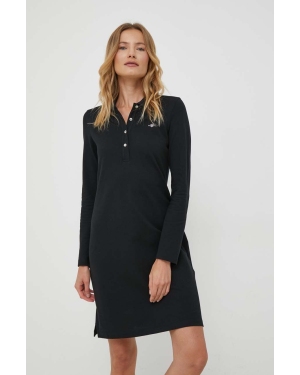 Gant sukienka bawełniana kolor czarny mini prosta