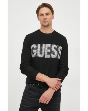 Guess sweter z domieszką wełny męski kolor czarny