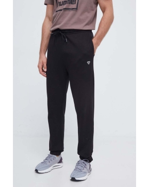 Hummel spodnie dresowe bawełniane kolor czarny gładkie