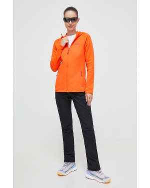Jack Wolfskin bluza sportowa Baiselberg kolor pomarańczowy z kapturem gładka