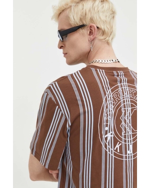 Karl Kani t-shirt bawełniany kolor brązowy wzorzysty