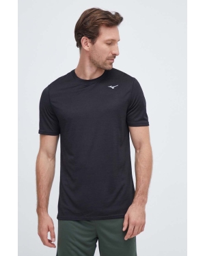 Mizuno t-shirt do biegania Impulse kolor czarny melanżowy