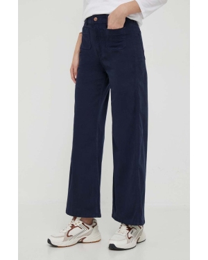 Pepe Jeans spodnie damskie kolor granatowy szerokie high waist
