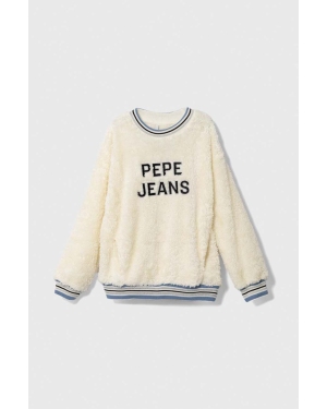 Pepe Jeans bluza dziecięca kolor beżowy z aplikacją