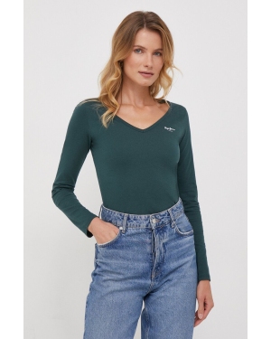 Pepe Jeans longsleeve bawełniany kolor zielony