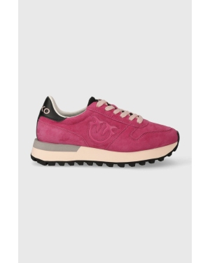 Pinko sneakersy zamszowe Los Angeles kolor różowy 101629 A0N8 Y54
