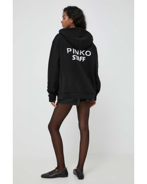 Pinko bluza damska kolor czarny z kapturem gładka