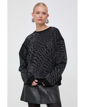 Pinko bluza bawełniana damska kolor czarny z aplikacją