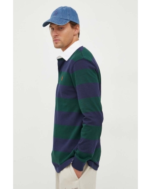 Polo Ralph Lauren longsleeve bawełniany kolor zielony wzorzysty