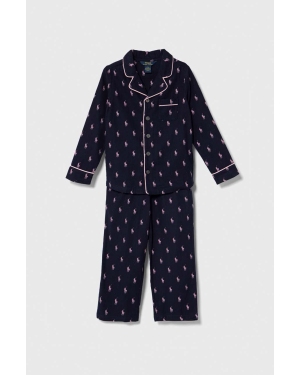 Polo Ralph Lauren piżama bawełniana dziecięca kolor granatowy wzorzysta