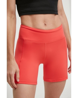 Reebok szorty treningowe LUX COLLECTION kolor różowy gładkie medium waist