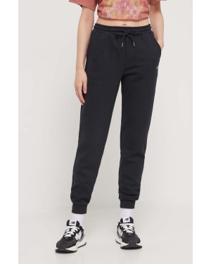 Roxy spodnie dresowe kolor czarny gładkie