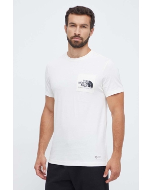 The North Face t-shirt bawełniany kolor beżowy z nadrukiem