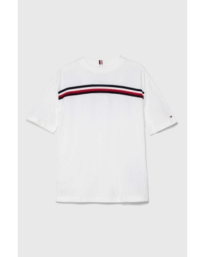 Tommy Hilfiger t-shirt bawełniany dziecięcy kolor biały wzorzysty