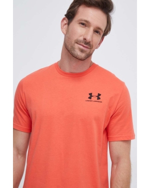 Under Armour t-shirt męski kolor pomarańczowy gładki