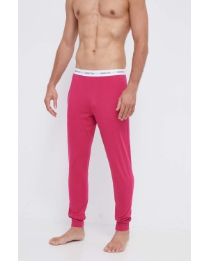 United Colors of Benetton spodnie bawełniane lounge kolor różowy