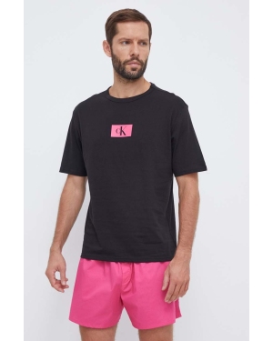 Calvin Klein Underwear piżama bawełniana kolor różowy z nadrukiem
