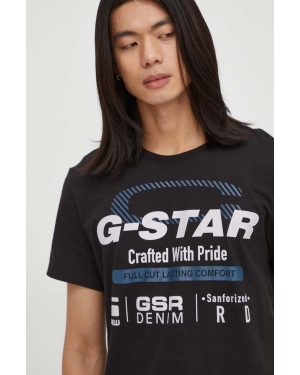 G-Star Raw t-shirt bawełniany kolor czarny z nadrukiem