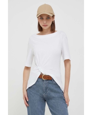 Sisley t-shirt bawełniany kolor biały
